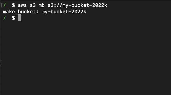 Create S3 bucket using AWS CLI Command mb